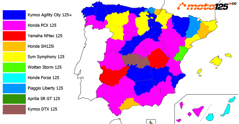 Superventas 125 cc 2023 provincias